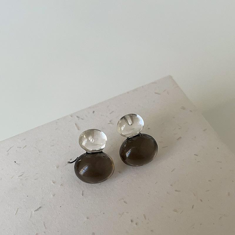 

Серьги-пусеты в виде шариков из допаминового желе, нишевая личность, простые универсальные серьги, модные, легкая роскошь, серьги с высоким чувством, женские