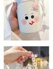 Cute Cartoon Coffee Thermos Cup with Double Spout, Straw, and 316 Stainless Steel - Ideal for Girls