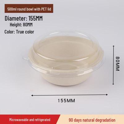 OLOEY Disposable Sugarcane Pulp Bowls with PET Lids
