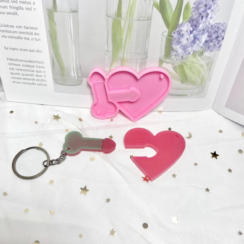 DIY Love for Brother Combination Mold Mirror Silicone Mold Keychain Pendant Jewelry Crafting Mould for Valentine's Day G