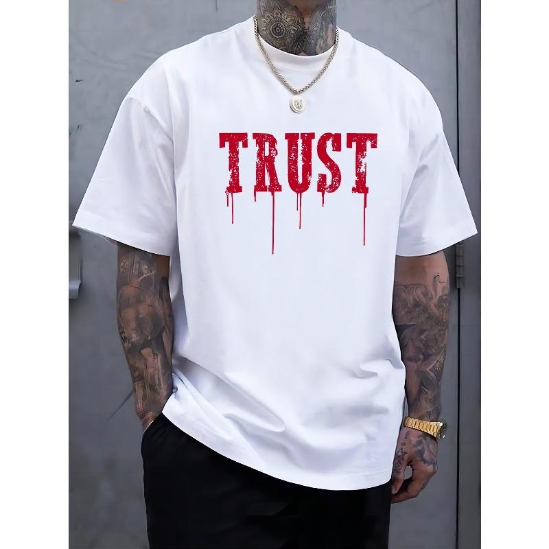 Print Plus Size Men's Short Sleeve T-Shirt, Trendy Versatile Breathable Tees For Everyday Wear