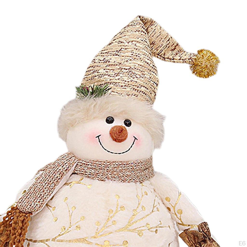 Christmas Snowman Doll Figure Ornaments Short Plush for Festival Hotel Tabletop Home Decoration