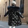 Thicken Jackets Baby Girl Plush Hooded Outerwear Kids Winter Glossy Coats Children Zipper Parkas Fashion Casual Overcoat