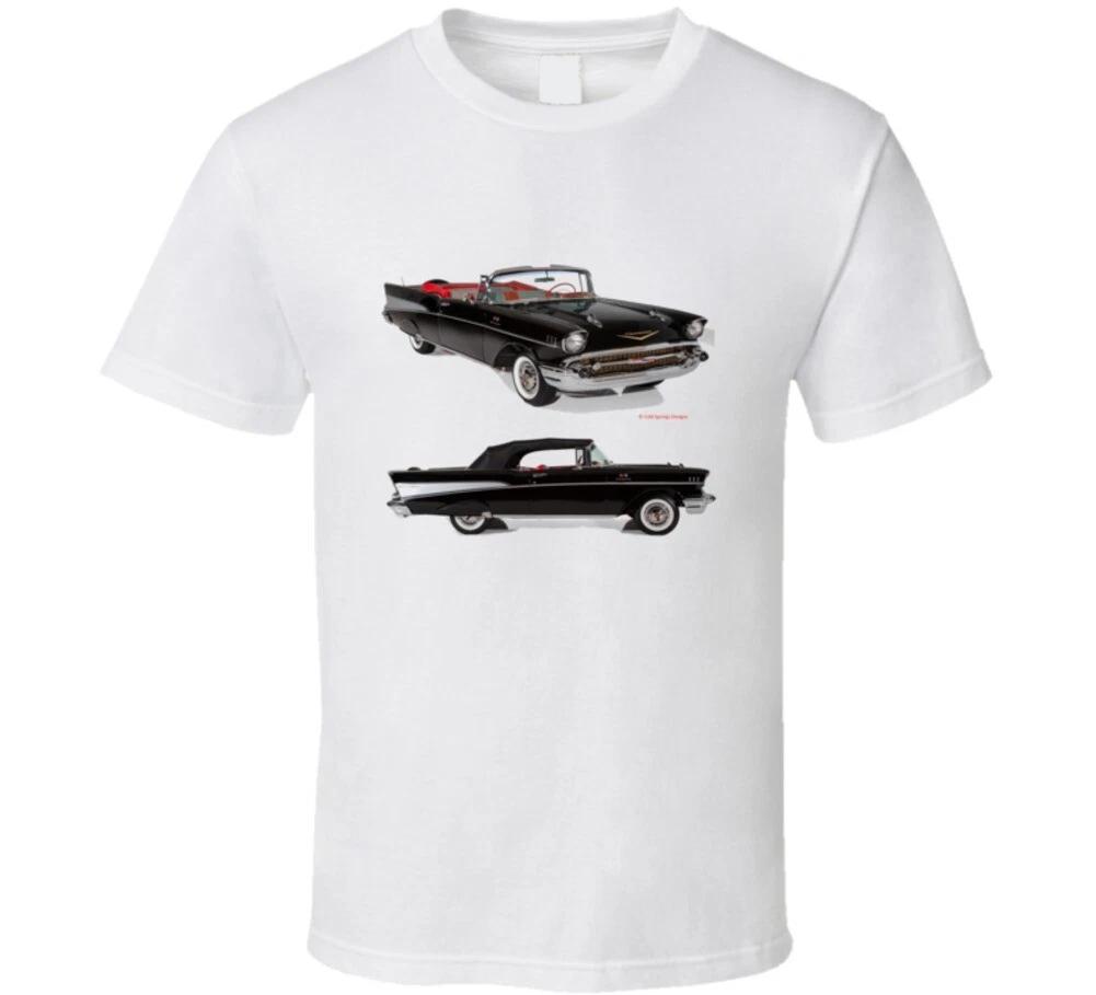 57 Chevy Black Convertible Classic Cruising Hot Rod Gift T Shirt XL
