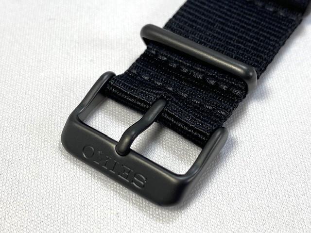 L0FP02CM0 SEIKO 5 Sports 22mm Nylon Band Black with and Via (Compatible SBSA025/ SBSA101/ 4R36-07G0 Others) (Ships Nekoposu)