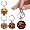 Keychain with Glass Horse Statue 2026 Year of Horse Good Luck Charm Solid Keyring Keys Backpacks Car Ornament