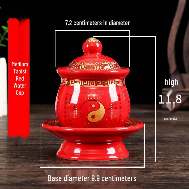 Coppa per Acqua per Altare Buddista in Ceramica di Loto con Mantra della Grande Compassione - Tazza per Offerte a Guanyin