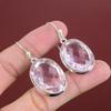 Fasetterat Rosa Kunzit Örhänge Äkta Ädelstensörhänge Eleganta Smycken 925 Sterlingsilver Örhänge Handgjorda Smycken Hängande Örhänge Bröllopspresent