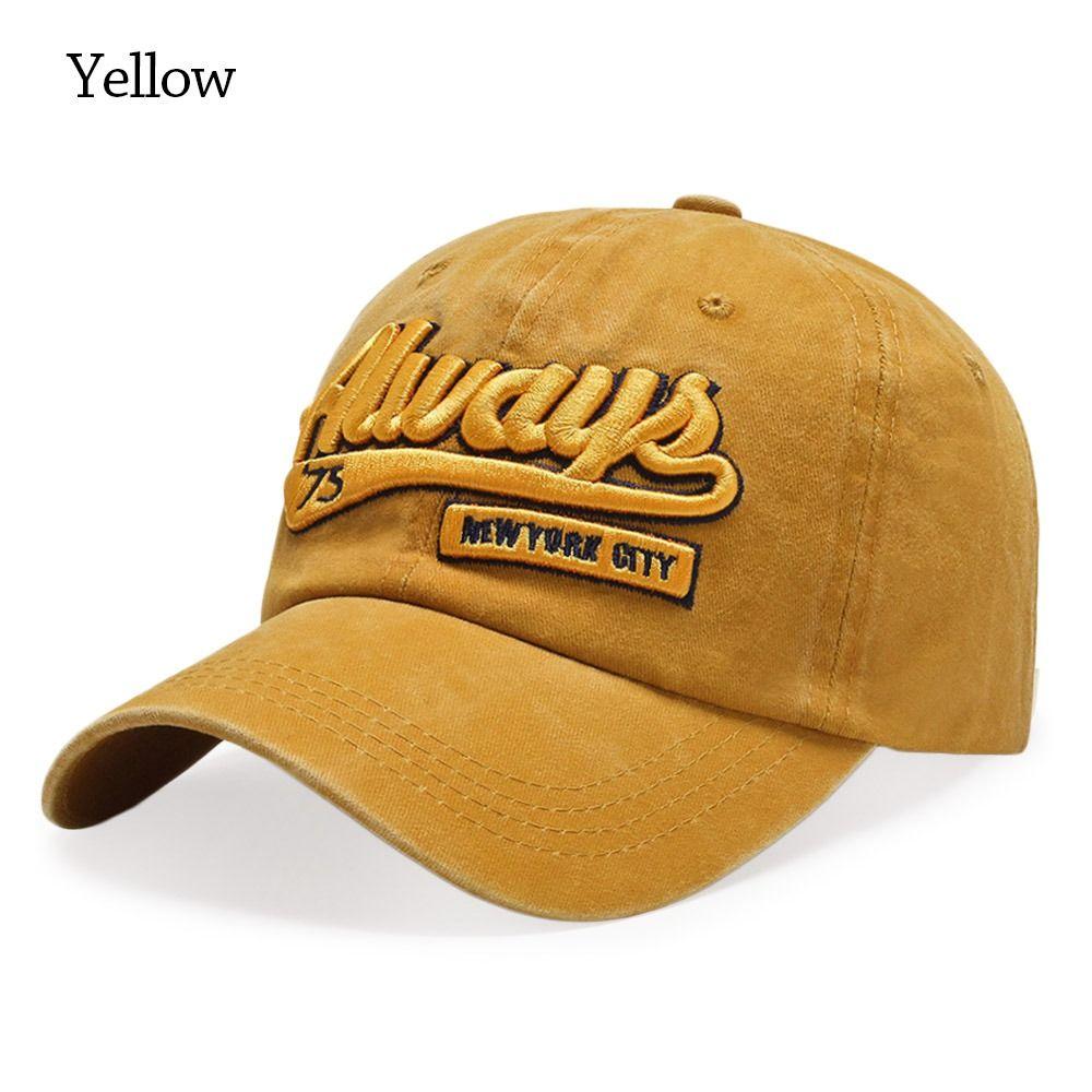 

Винтажная джинсовая бейсболка в стиле хип-хоп, папина кепка, регулируемые кепки-снэпбэки для мужчин и женщин жёлтый