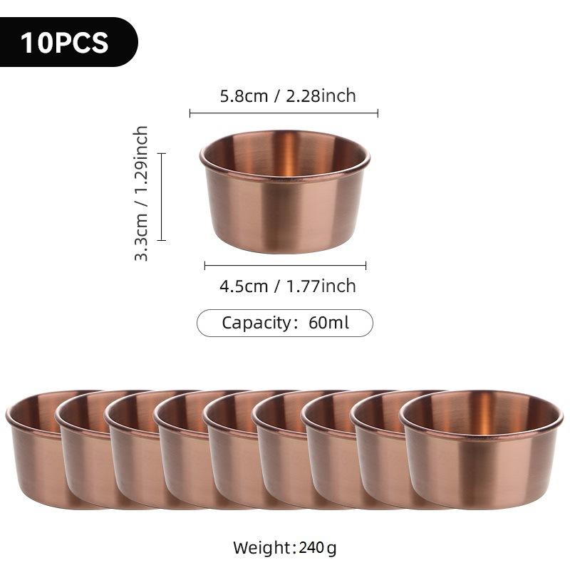 304 Stainless Steel Dipping Cup, Golden Sauce Cup, American Seasoning Dish, Household Salad, Tomato Sauce Dipping Cup