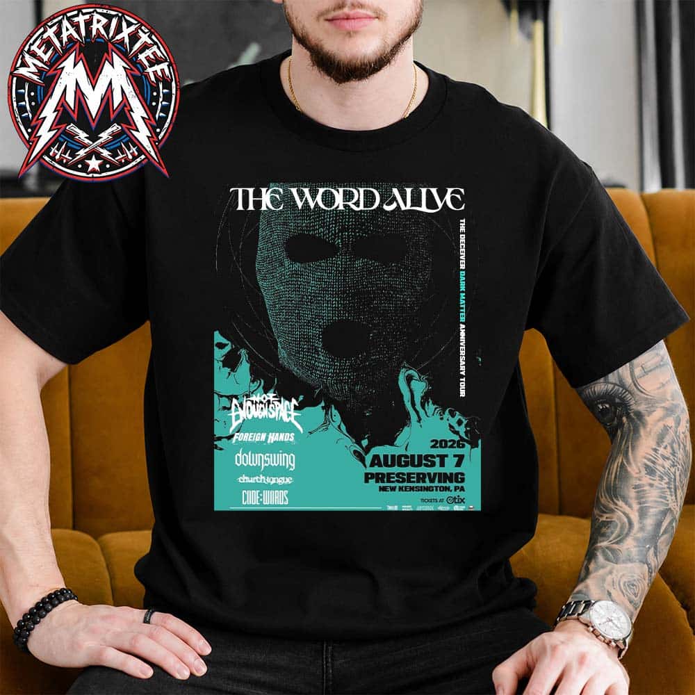 The Word Alive New Kensington Show Poster Tee, Aug7 Preserving Underground Short Black T-Shirt