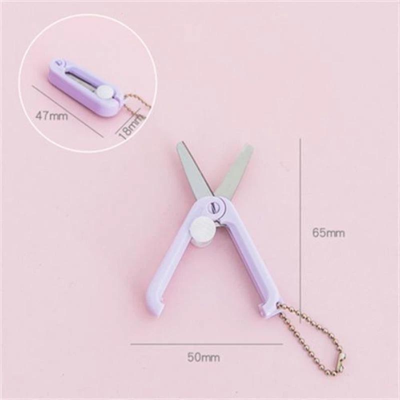 Creative Mini Portable Folding Scissors Morandi Simple Paper-Cutting Art Tool Stationary Scissors Office School Supplies