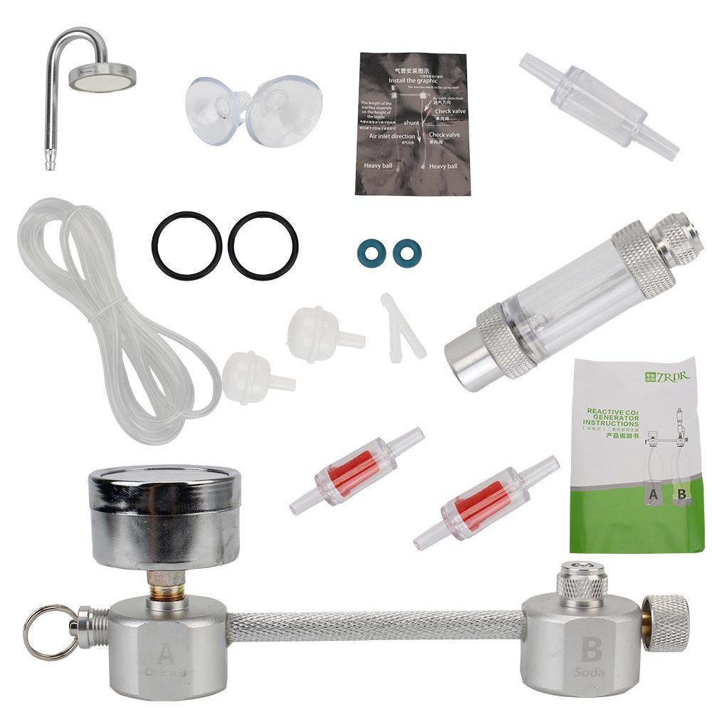 For Aquatic Plant Growth CO2 Generator Bubble Counter Diffuser Aquarium CO2 Generator System Kit DIY With Solenoid Valve