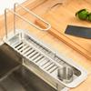 Multifunctional Over The Sink Storage Rack Stainless Steel Adjustable Shelf for Mess Release Kitchen Space
