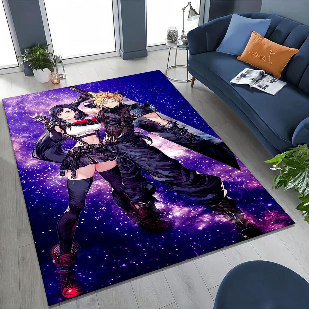 Kreslený herní koberec Final Fantasy Sephiroth Cloud Tifa do ložnice, obývacího pokoje, k pohovce, dekorace na vchodové dveře, velká protiskluzová podložka