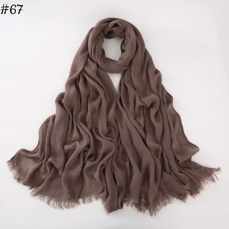 95 Colors Soft Cotton Viscose Scarf Rayon Material Muslim Hijab Mid Eastern Plain Solid Color Headscarf With Tassel