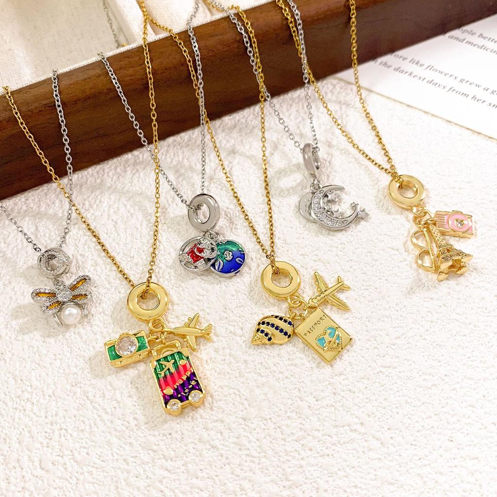 Necklace European and American aircraft camera zircon light luxury temperament gorgeous accessories fashion versatile hot sale collarbone chain women