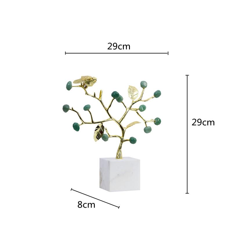 Amethyst Tree Golden Crystal Tree Simulated Plant Sculpture Crystal Flower Decorative Figurines Metal Figurine Home Accessories