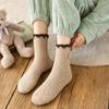Embroidery Bear Sleeping Socks Cute Floor Socks Mid-tube Socks Coral Fleece Socks Female Hosiery