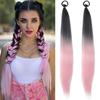 Colorful Elastic Hair Ties Braid Ponytail Hair Extensions for Women