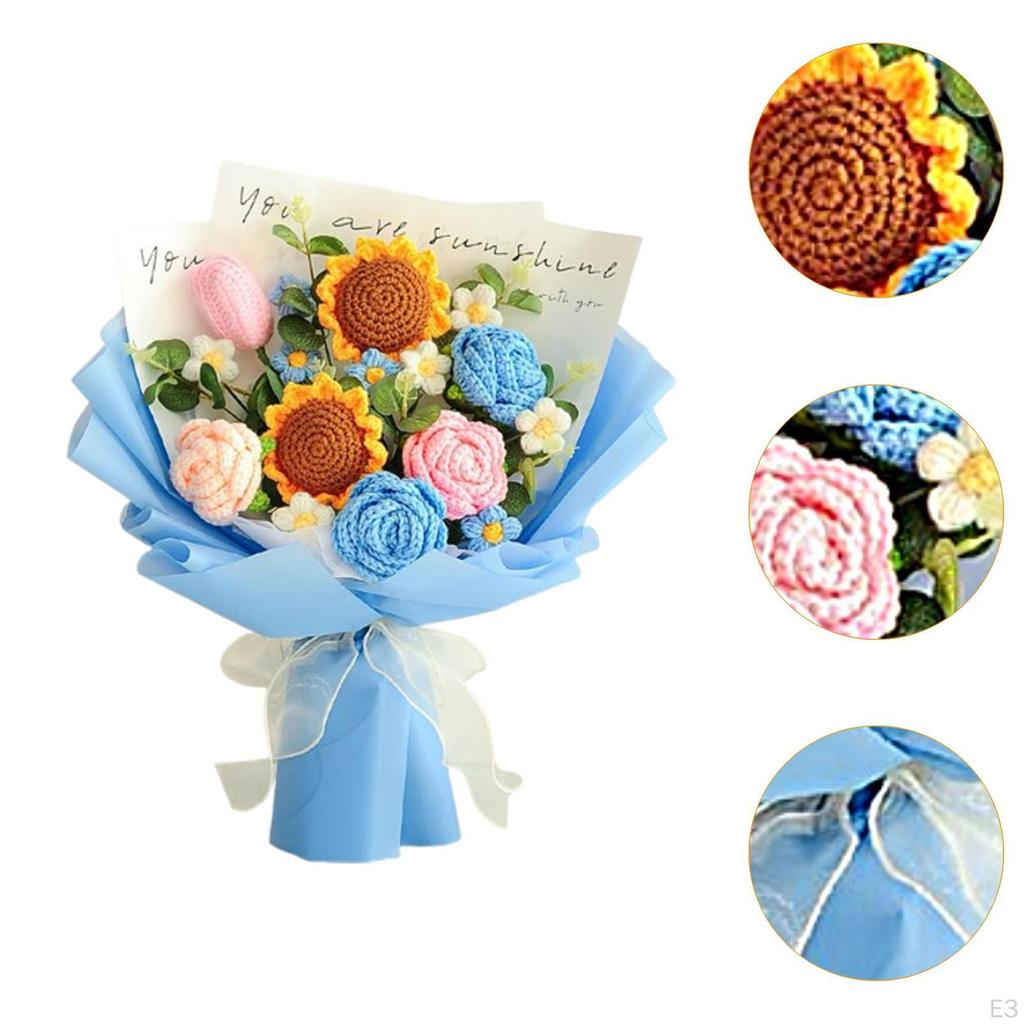 Artificial Crochet Flower Bouquet As a Decorative Piece for Home and Events Gift Idea