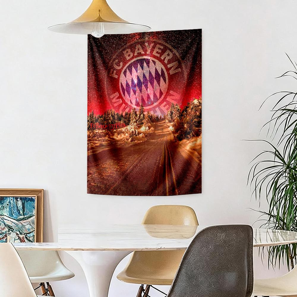 FC Bayern München Wanddekoration Wandteppich Kunst Für Haustiermemorial Geburtstag Hochzeitsparty Kulisse Familiengeschenk