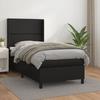 Maison Exclusive - Bed Slatted Base with Mattress Black 90x200 Cm Faux Leather