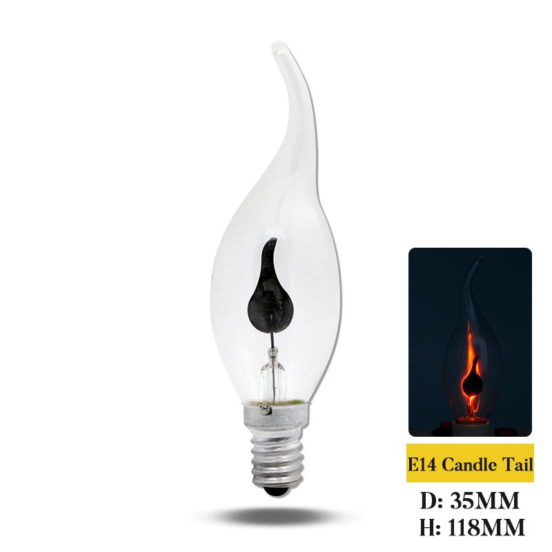 

Vintage Edison E14 E27 Led Bulb Candle Light Flame Effect Bulb 3W AC220V Home For Decor Lighting Ampoule Candle Bulb 3W AC220v