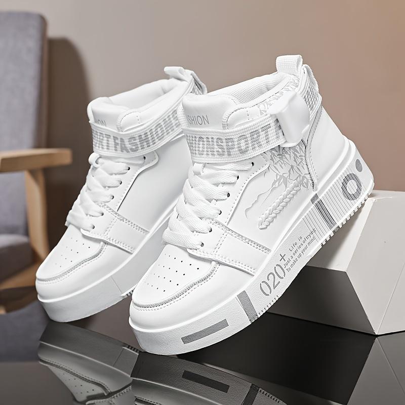 Herren High-Top-Sneaker Atmungsaktiv&Bequem Lässige Schnürschuhe PU-Obermaterial Weiches PU-Futter Grip-Tech Gummisohle&Stoff-Einlegesohle