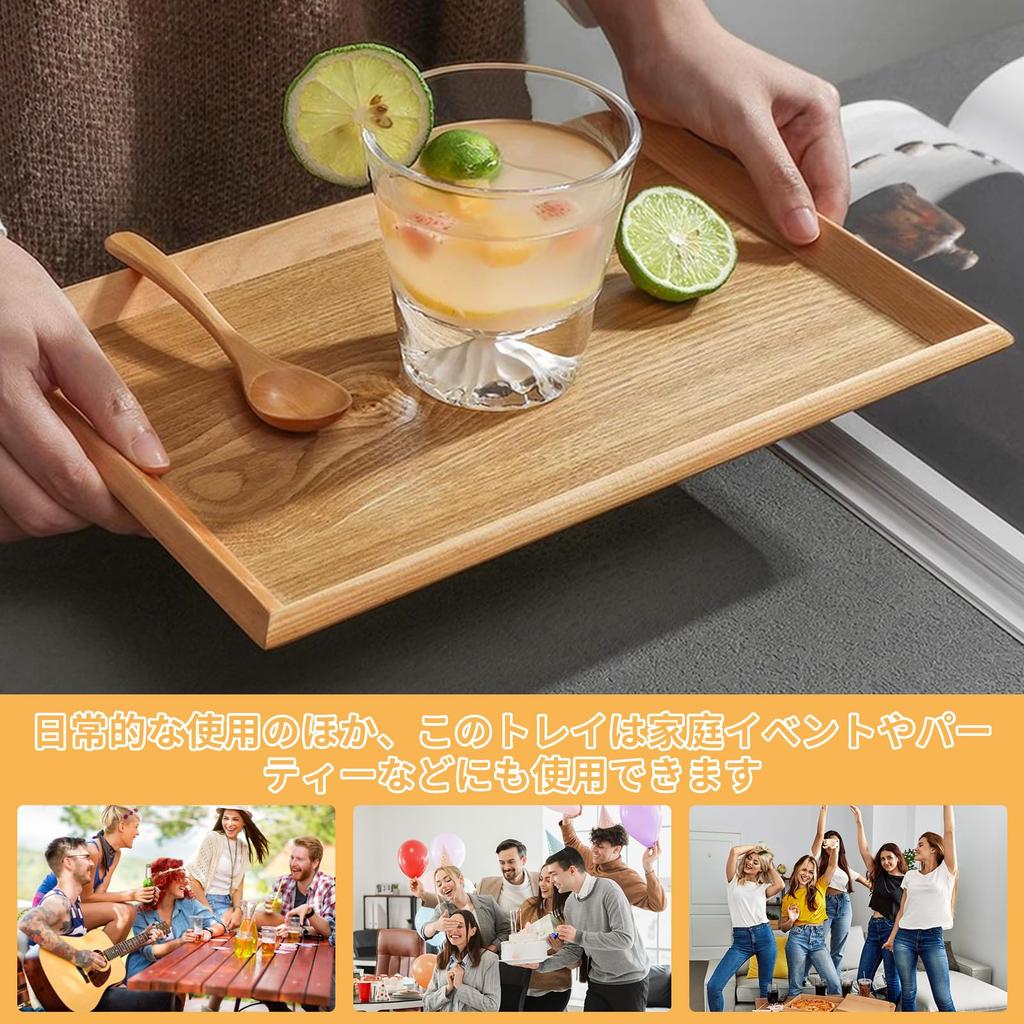 Kasanidika Tablett, Café-Tablett, Naturholz-Tablett, Holztablett, Kleinteilehalter, Stilvoll, Nordischer Stil, Café, Neujahr, Gast, Gewerbliche Nutzung,