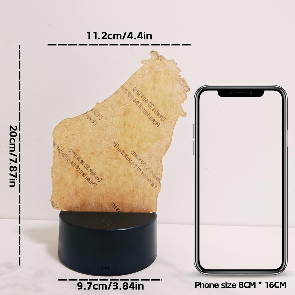 USB 3D Night Light Giraffe LED Light Home Decoration 7-Color Change Night Light Bedroom Desktop Bedhead Decoration and Gifts