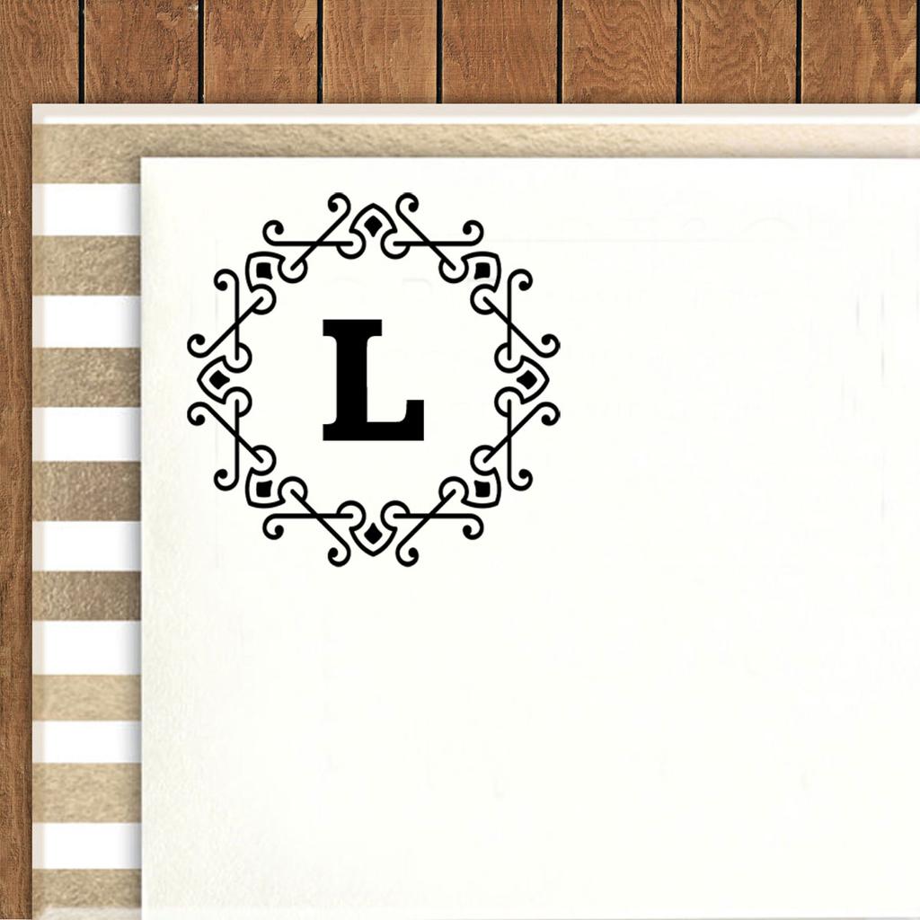 Printtoo Alphabet L Monogram Octagon Celtic Swirl Frame Self Inking Rubber Stamp Office