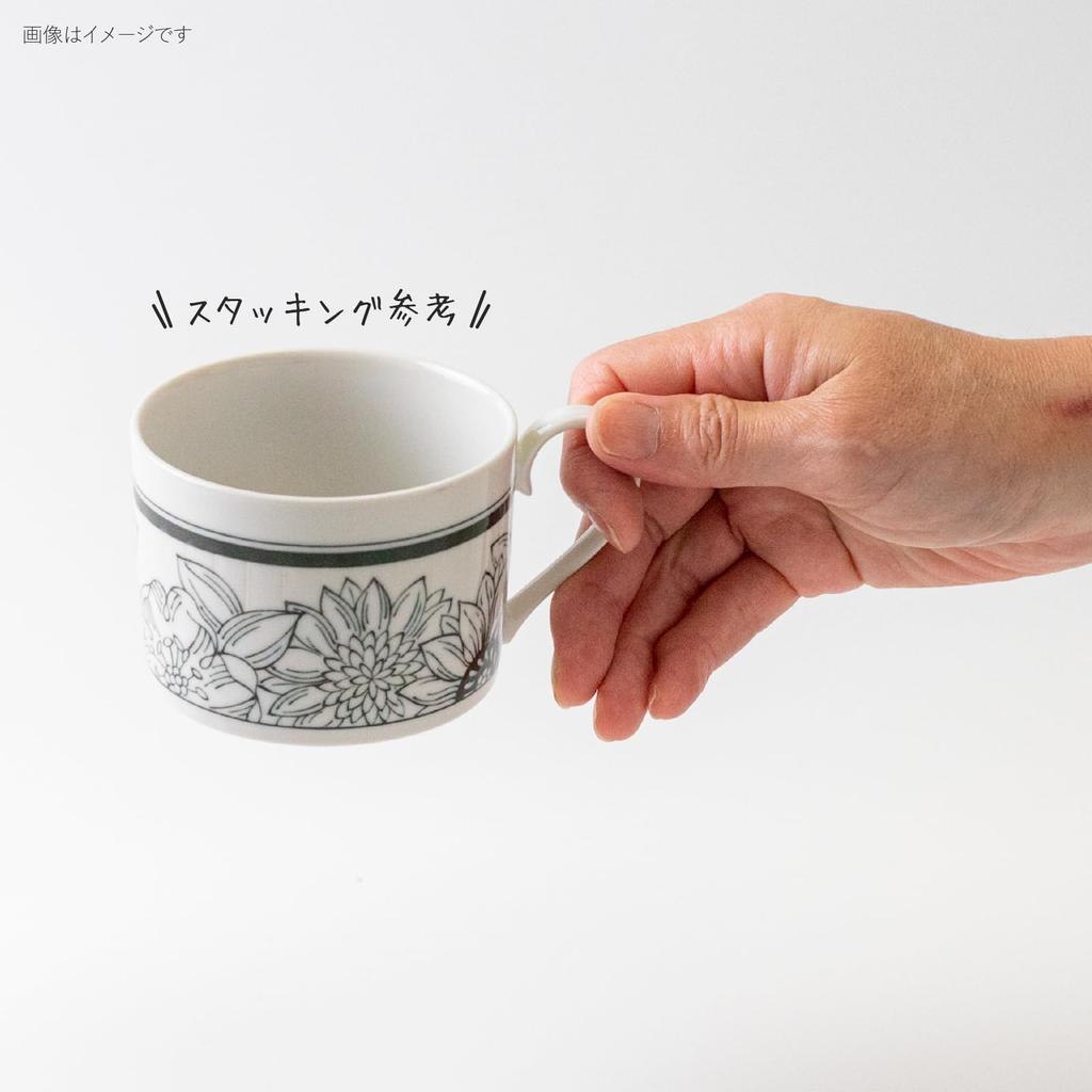 Awasaka Antico Flower Bouquet Coffee Cup, approx. 8.5cm diameter x 6cm height, 200ml capacity, microwave and dishwasher safe, Made in Japan, AF88-D03