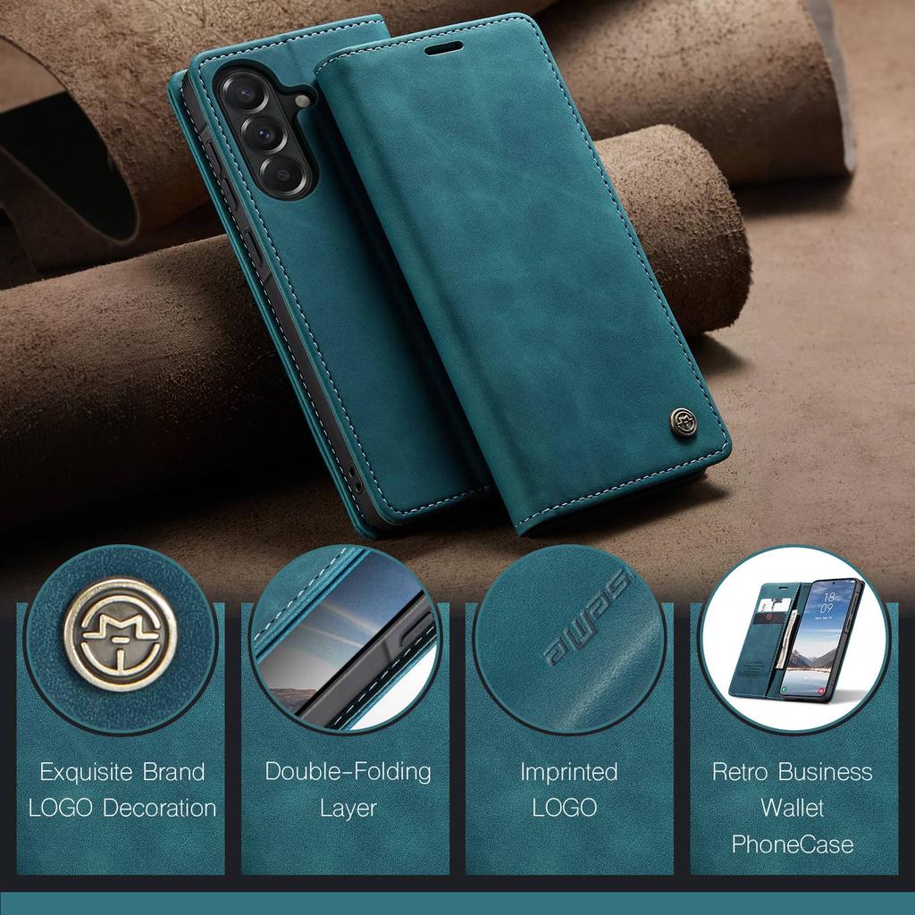 Custodia Portafoglio per Samsung Galaxy A37 A57, Copertura a Libro in Pelle PU con Porta Carte, Chiusura Magnetica, Supporto, Custodia in TPU Antiurto