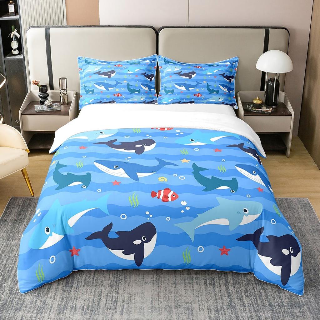 Comforter Shark Painting S High End Bedding With Pillows Home Decorqueen Size Suitable Children Kids And Adults