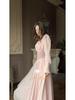 Retro Long Sleeve Waist-Cinching Fairy Dress 2025 - European and American Spring Style