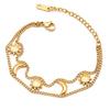 Double Layer Bracelet Sun Moon Charm Bracelets Stainless Steel Wrist Jewelry Present for Women Men Trendy Accessory