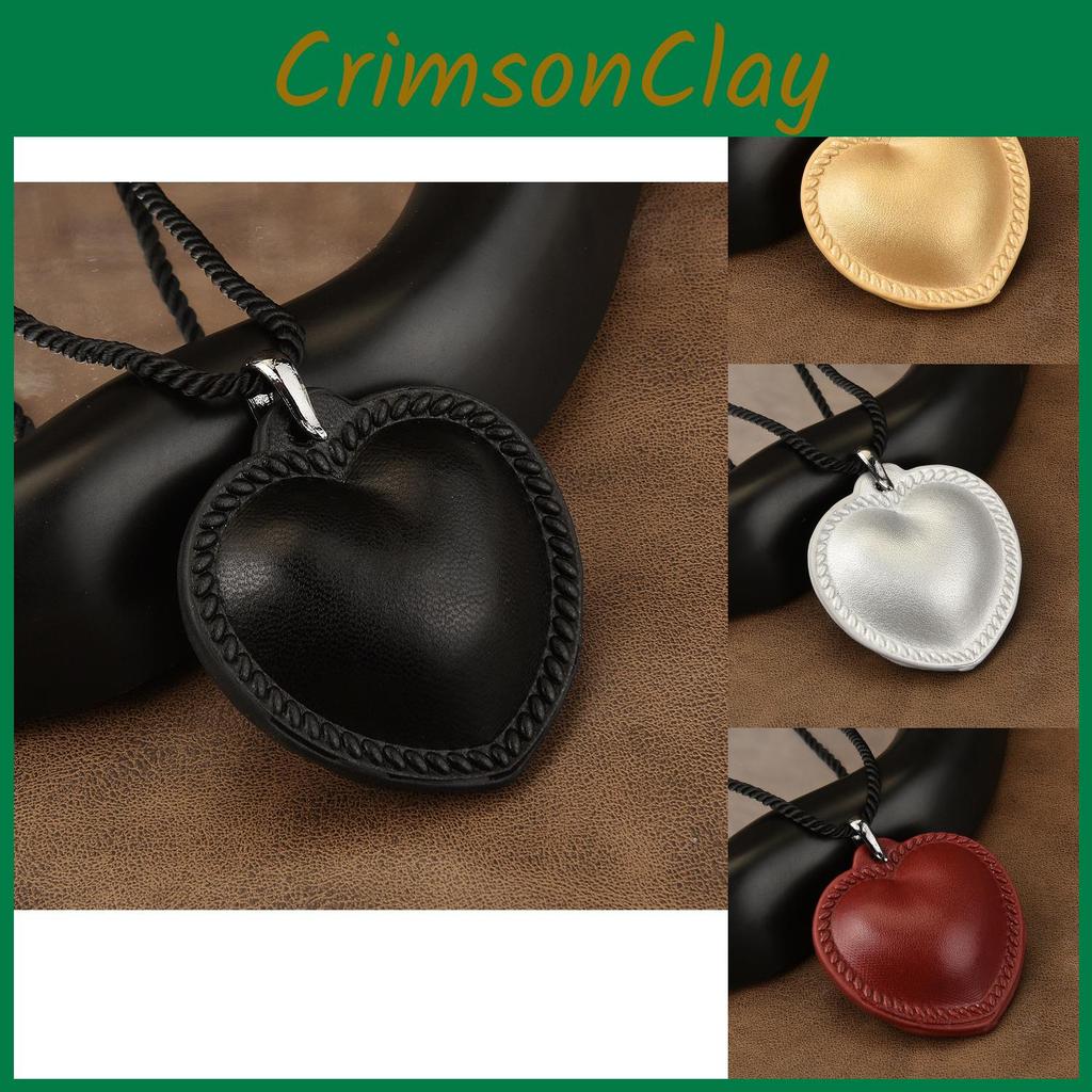 Shaped Fashionable Heart Choker Necklace In Leather For Unisex Casual Wear
