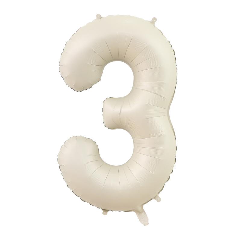 40 Inch Beige Cream Caramel Chocolate Color Retro Number Balloon 123456789 for Baby Shower Birthday Party Wedding Decoration