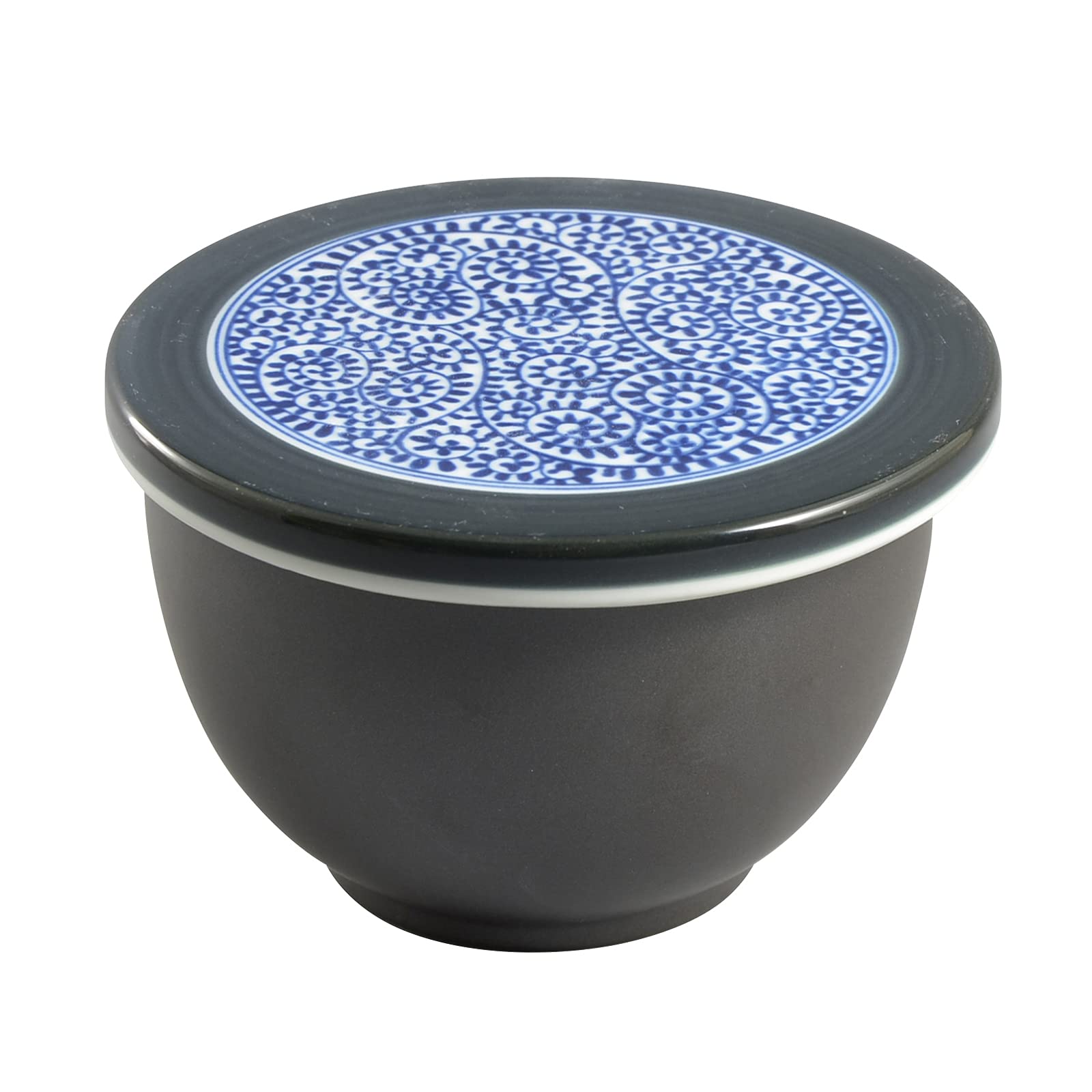 

Toyo Ceramics Arita Ware Ceramic Rice Container with Flat Lid, Octopus Arabesque Design, for Rice Storage, Microwave Safe, Made in Japan, 58253, 400ml