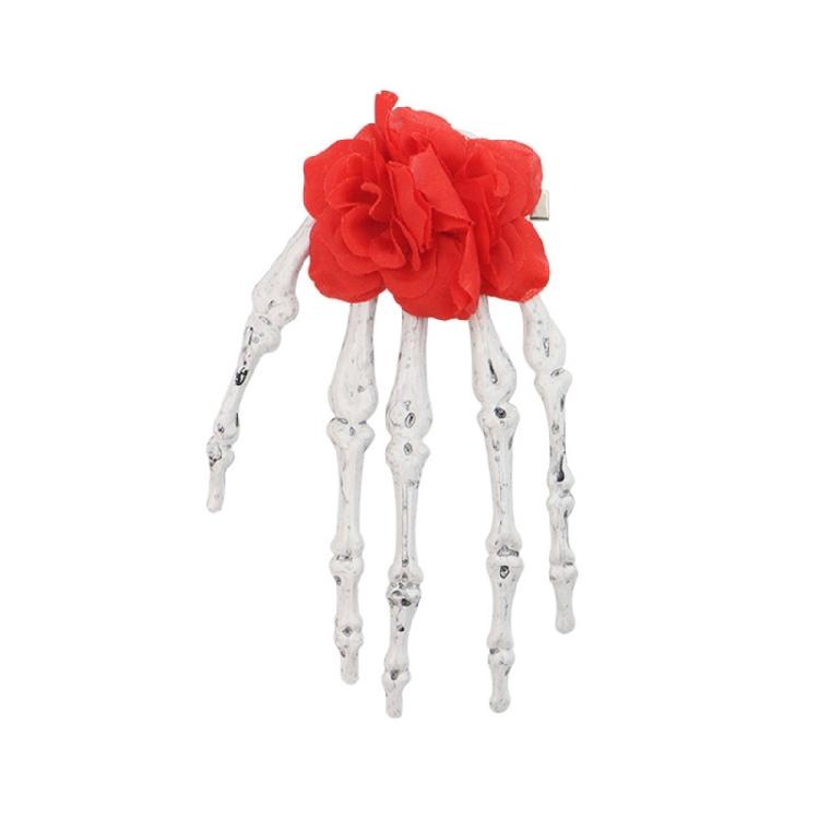 Festive Skull Hair Clip Secure Hold Design Comfortable Plastic Hairpin Ideal For Halloween Outfits And Cosplay Enthusiasts