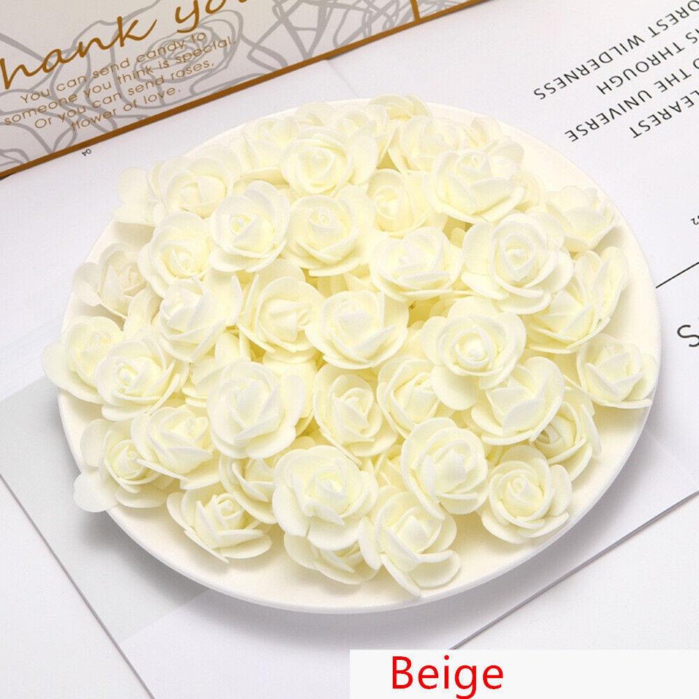 

100pcs 3 5cm Foam Rose Flowers Artificial Mini Foam Roses for Wedding Party Decorations DIY Crafts Floral Arrangements Supplies One Size білий