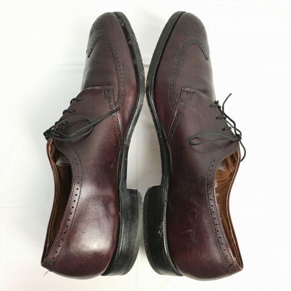 Allen Edmonds Tom, Dick & Harry Wingtip Business Shoes Burgundy size 10.5B 27.0-28.0 Vintage Men's(USED)