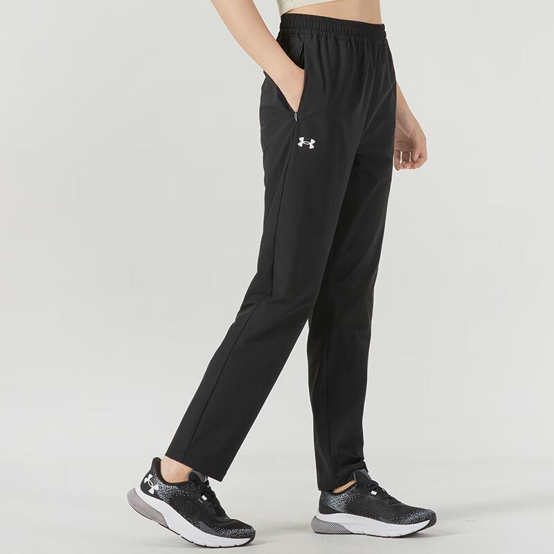 Under Armour Solid Color Breathable Sports Casual Pants Women bottoms Black 23600702-001
