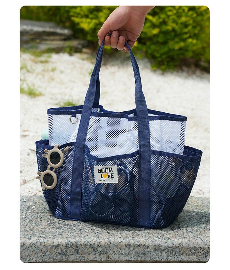 New Handheld Beach Bag Large Capacity Travel Swimsuit Storage Bag Gym Bags Portable Tote Swimming Mesh Vacation Storage Bag