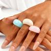 Harzringe, Breite Dicke Kuppel Knöchel Finger Stapelbare Gelenkringe für Damen, Retro Acryl Transparent Vintage Schmuck