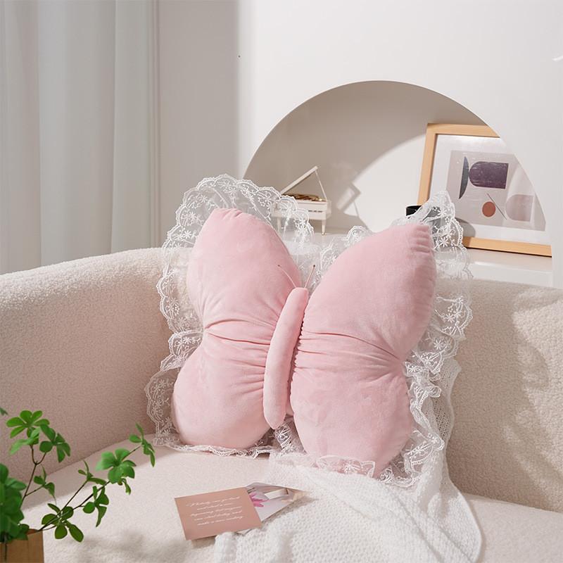 Nordic Butterfly Cushion Pillow With Plush Cover For Bed Lounge Decor