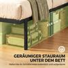 Struttura del letto, 90 x 200 cm Letto in metallo con spazio sotto il letto, Struttura in metallo con base a doghe, Non richiede rete a doghe