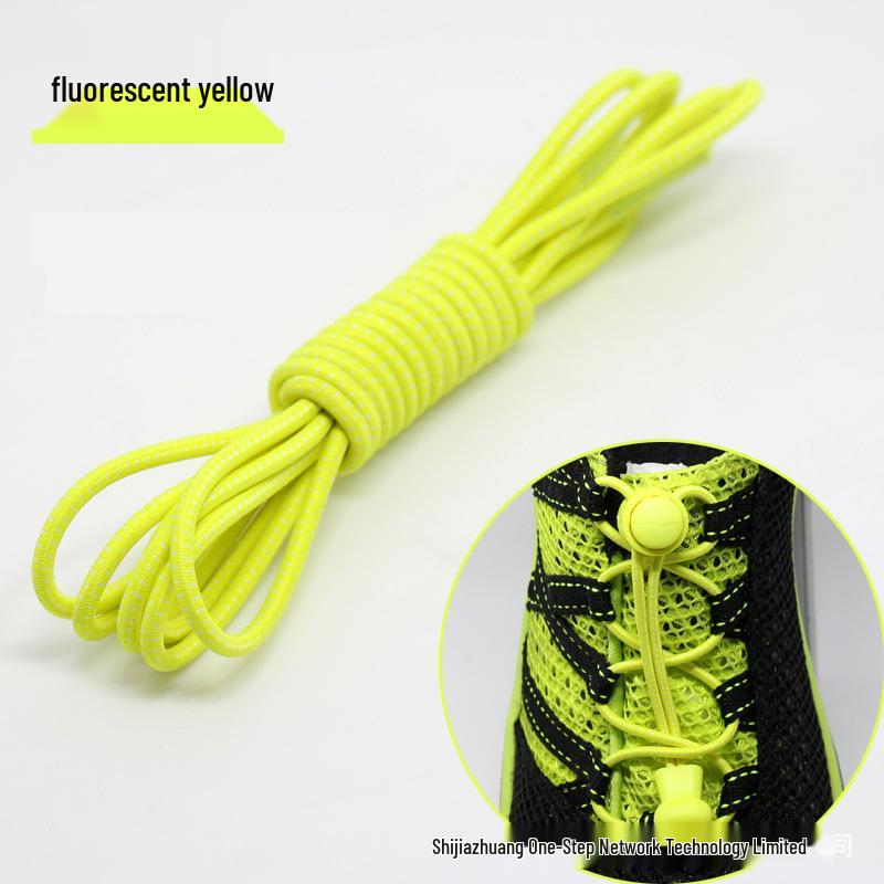 No-Tie Elastic Shoelaces with Buckle for Adults & Kids - Black, White & Color Options