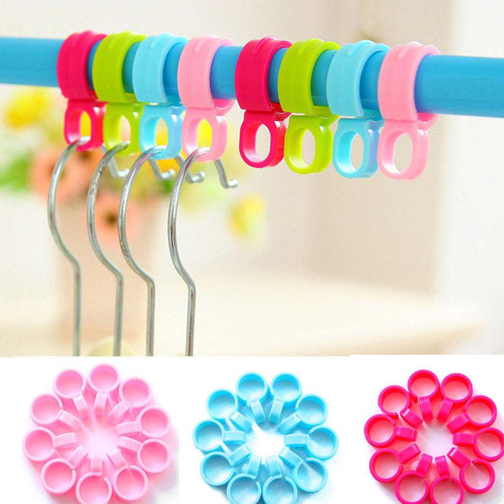 10pcs Hook Clips Organize Windproof Clothes Hanger Clip Buckle Plastic HOT 